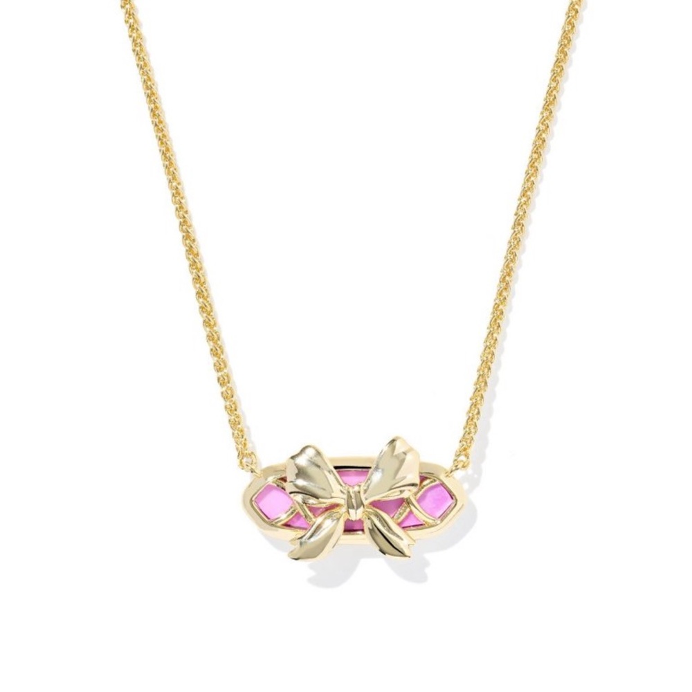 Kendra Scott Belle Bow Pendant Necklace
- Gold/Bright Magenta - New with tags